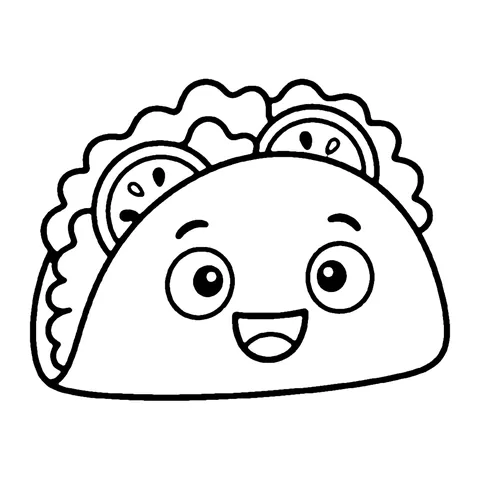 Taco coloring page