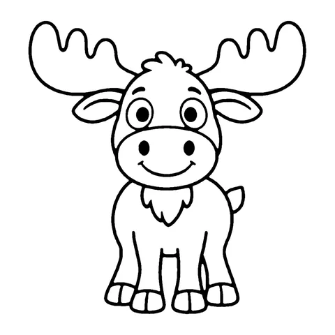Moose coloring page