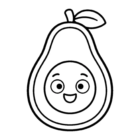 Avocado coloring page