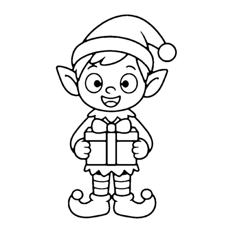 Christmas Elf coloring page