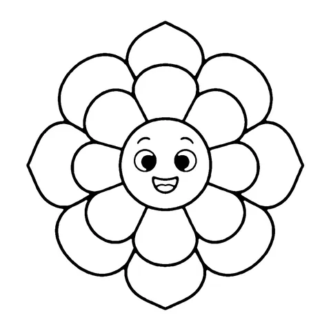 Rangoli Flower Pattern coloring page