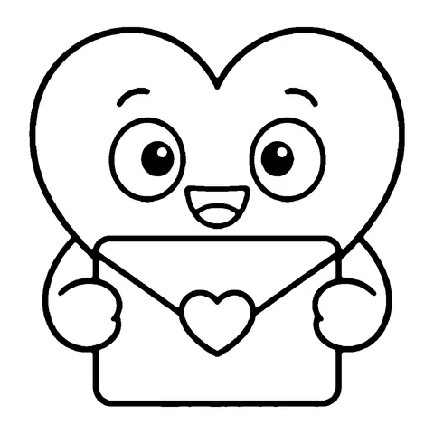 Valentine Heart Card coloring page