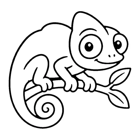 Chameleon coloring page