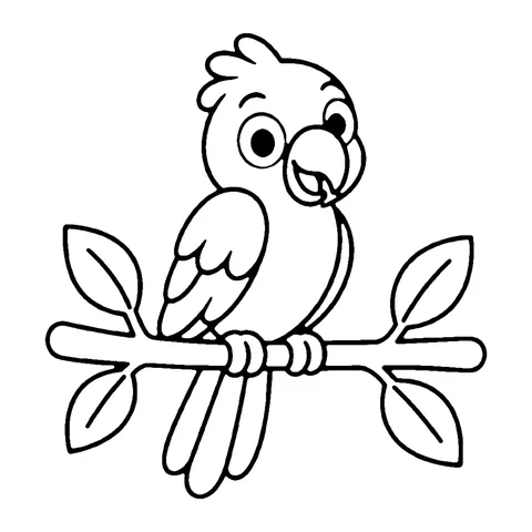 Parrot on a Branch coloring page