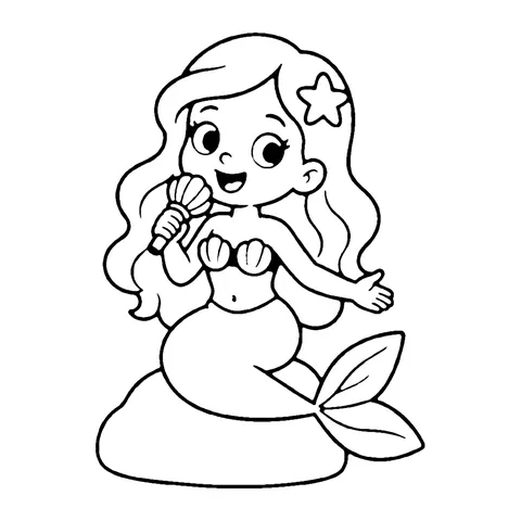 Singing Mermaid coloring page