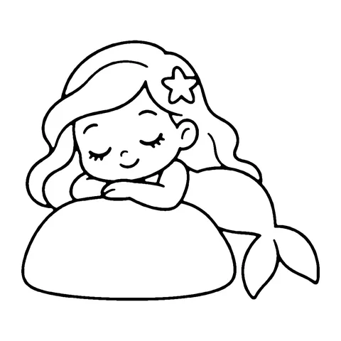 Sleepy Mermaid coloring page