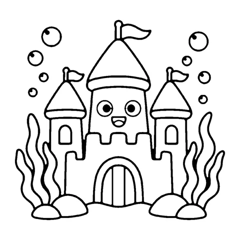 Underwater Castle coloring page