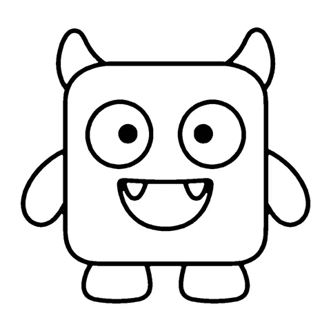 Boxy Monster coloring page