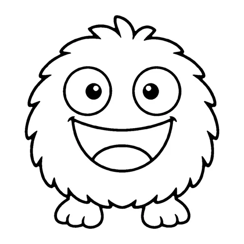 Fluff Ball Monster coloring page