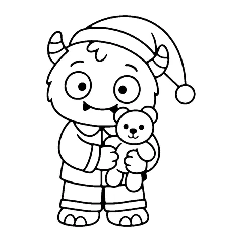 Sleepy Monster coloring page