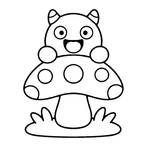 Tiny Mushroom Monster coloring page