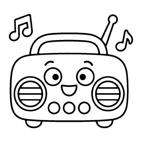 Radio coloring page