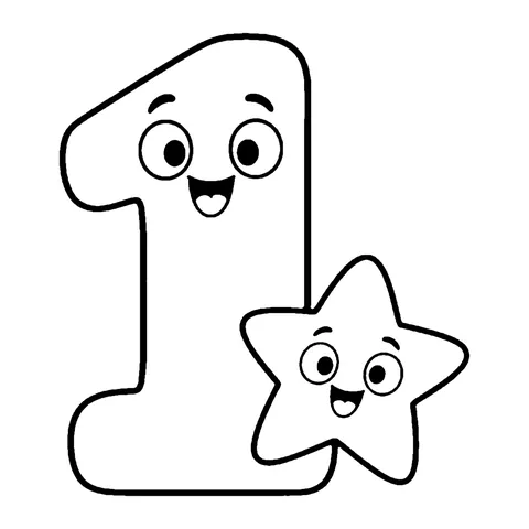 Number 1 coloring page
