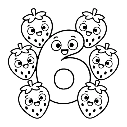 Number 6 coloring page