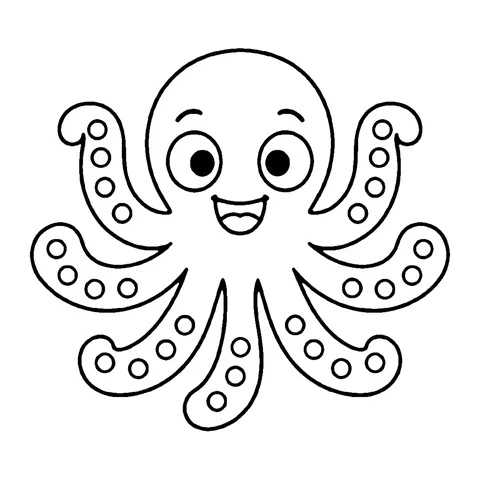 Curly Octopus coloring page
