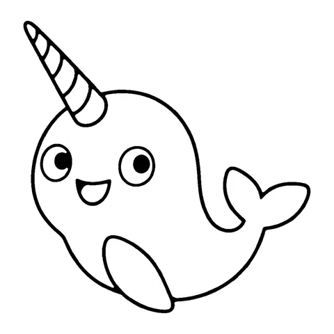 Narwhal coloring page