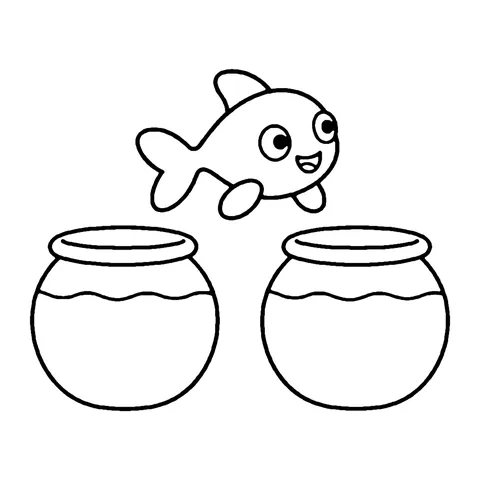 Jumping Goldfish coloring page