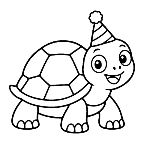 Party Tortoise coloring page