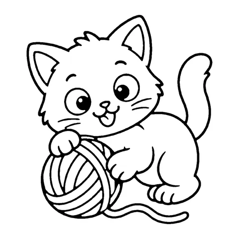 Playful Kitten coloring page