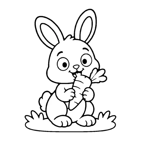 Rabbit with Carrot coloring page