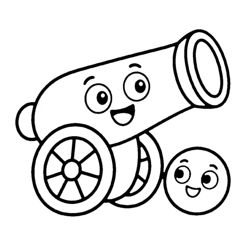 Pirate Cannon coloring page
