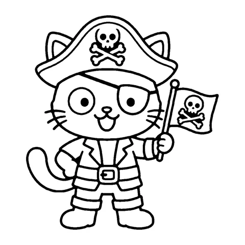 Pirate Cat coloring page