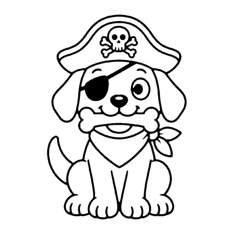 Pirate Dog coloring page