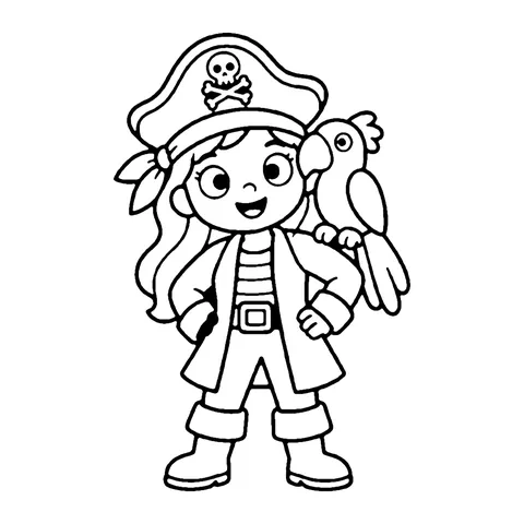 Pirate Girl coloring page