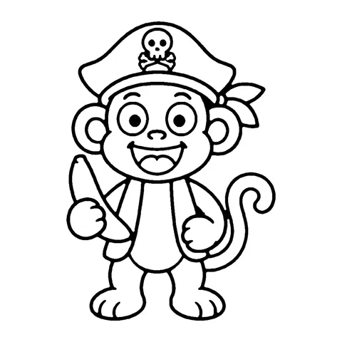 Pirate Monkey coloring page