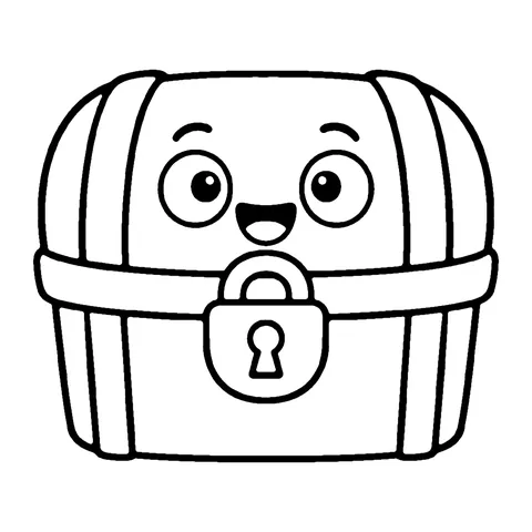 Pirate Treasure Chest coloring page