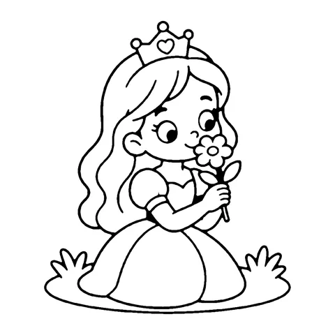 Flower Princess coloring page