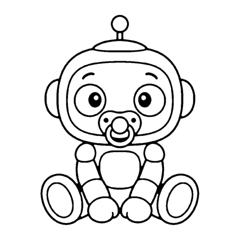 Baby Robot coloring page