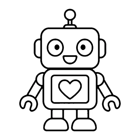 Box Robot coloring page