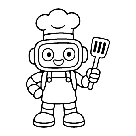 Chef Robot coloring page