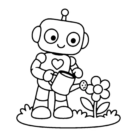 Garden Robot coloring page