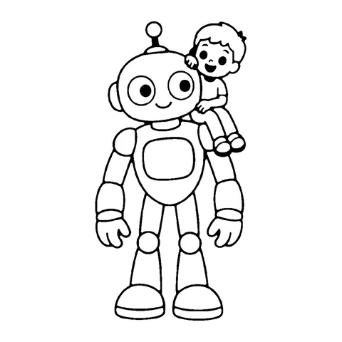 Giant Robot coloring page