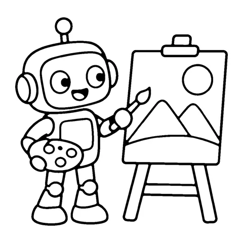 Painter Robot coloring page