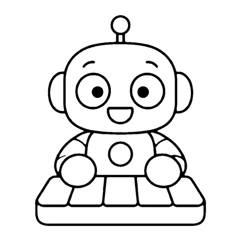 Piano Robot coloring page