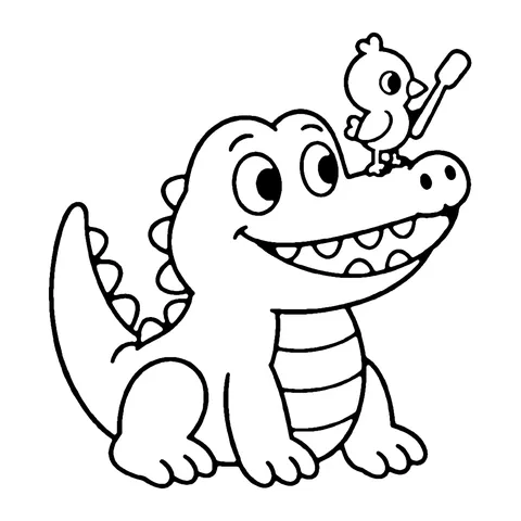 Toothy Crocodile coloring page