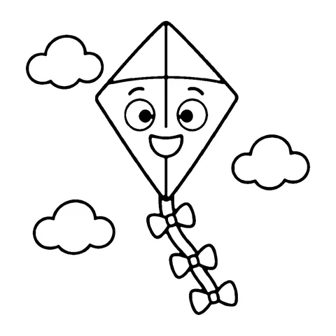 Flying Kite coloring page