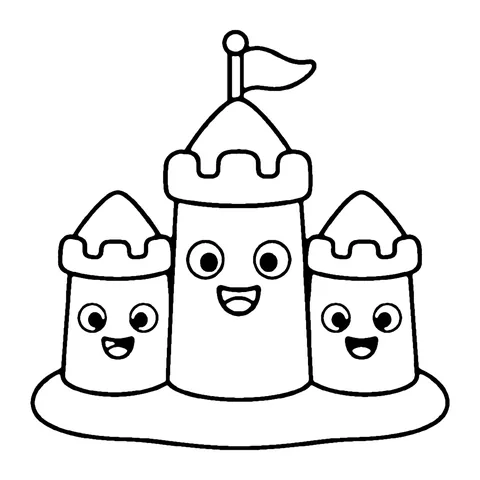 Sandcastle coloring page