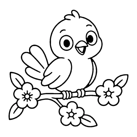 Spring Bird coloring page