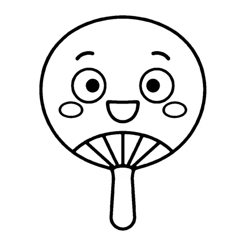 Summer Hand Fan coloring page