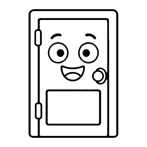 Rectangle Door coloring page