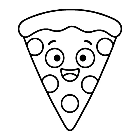 Triangle Pizza Slice coloring page