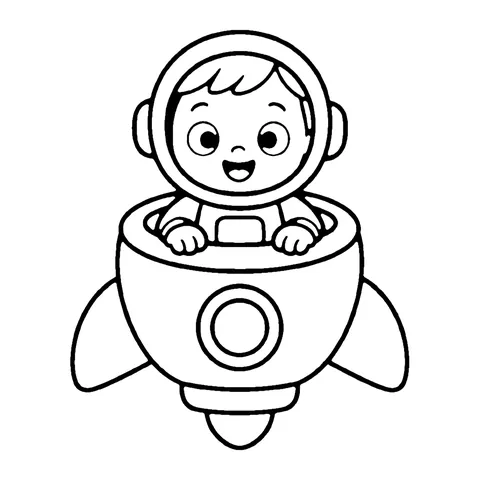 Baby Astronaut coloring page
