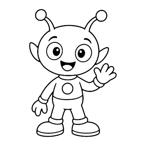 Friendly Alien coloring page