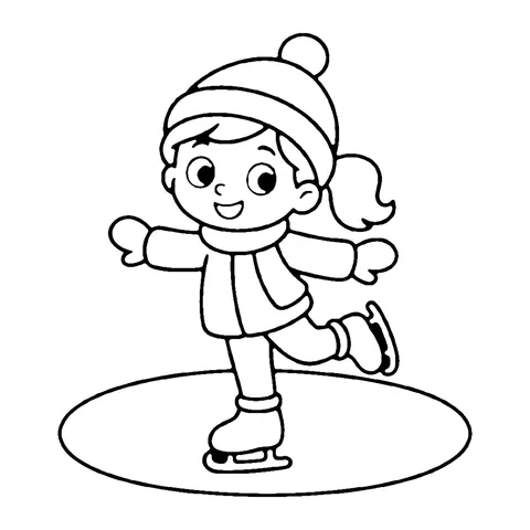 Ice Skating Girl coloring page