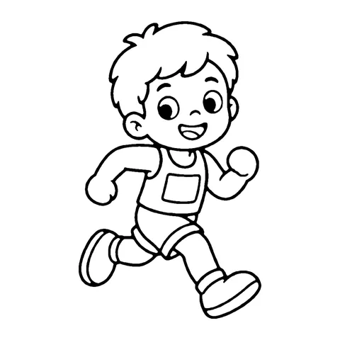 Running Kid coloring page