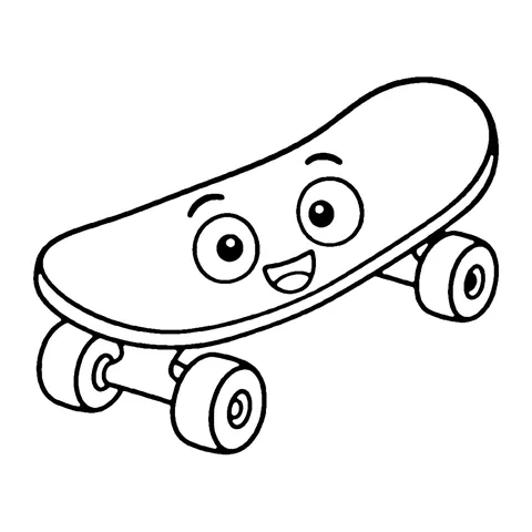 Skateboard coloring page